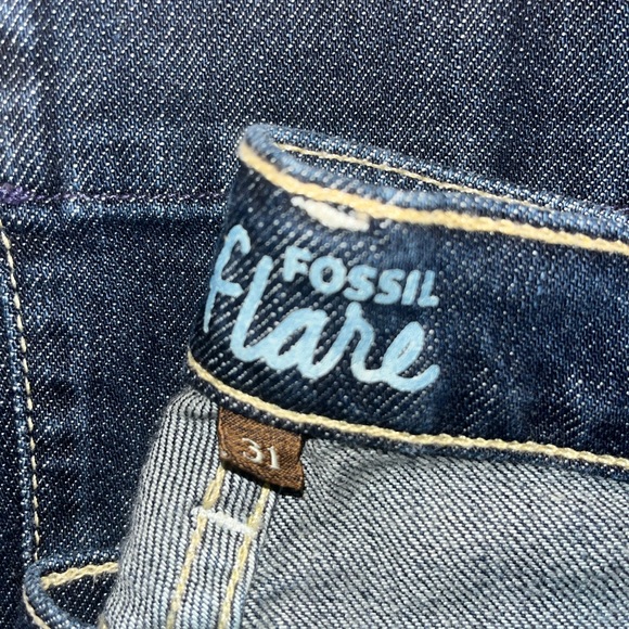 Preloved Fossil Flare Leg Jeans in a Medium Wash True Bellbottom Jeans Size 31 - Picture 5 of 7